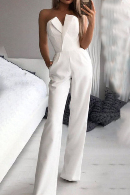 Casual Solid Color Regular Jumpsuits(3 Colors)