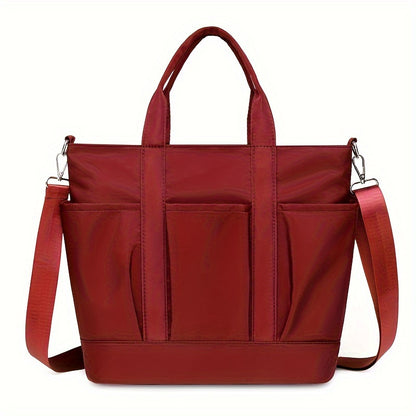 Versatile Multi-Pocket Shoulder Tote Bag - Totes With Convertible Strap, Spacious Interior, Stylish Commuter, Casual Holiday Travel Shopper - Handheld, Crossbody, and Perfect for Daily Essentials