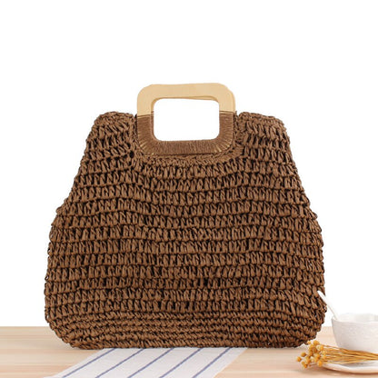 OAQQA Summer Sac de plage Beach Capacity Vintage Bohemian Straw Bag  Women Handbag Rattan Handmade Kintted Travel Bags Bolsas Mujer