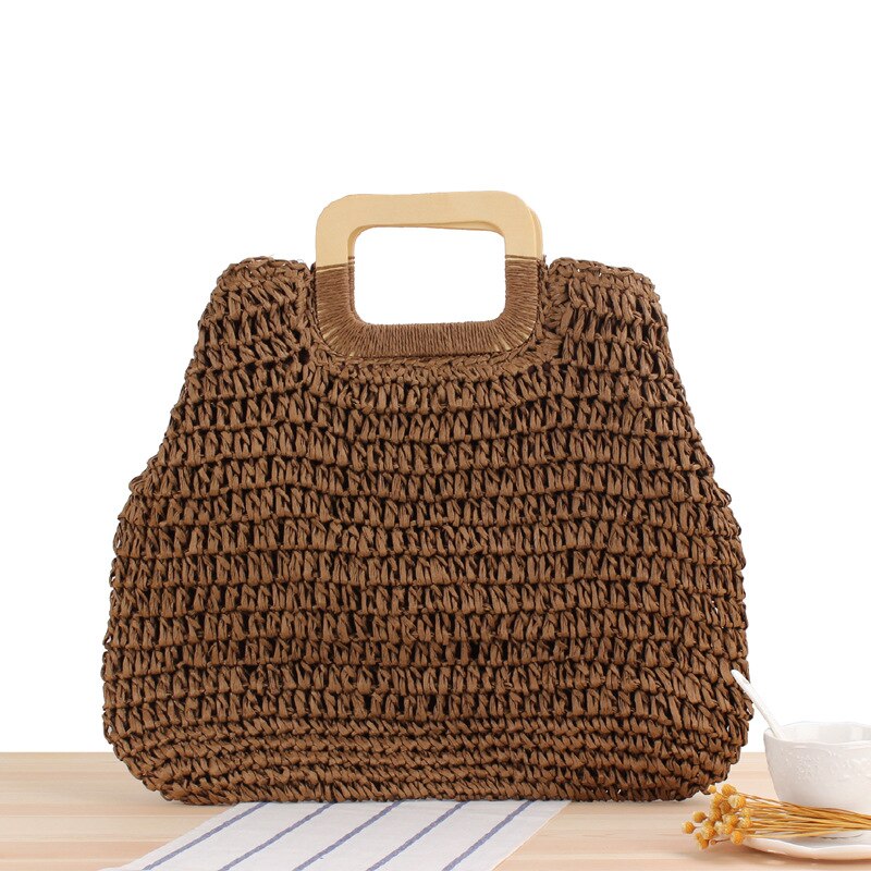 OAQQA Summer Sac de plage Beach Capacity Vintage Bohemian Straw Bag  Women Handbag Rattan Handmade Kintted Travel Bags Bolsas Mujer