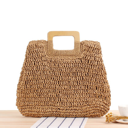 OAQQA Summer Sac de plage Beach Capacity Vintage Bohemian Straw Bag  Women Handbag Rattan Handmade Kintted Travel Bags Bolsas Mujer