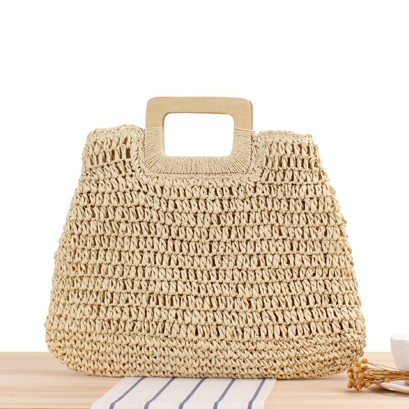 OAQQA Summer Sac de plage Beach Capacity Vintage Bohemian Straw Bag  Women Handbag Rattan Handmade Kintted Travel Bags Bolsas Mujer