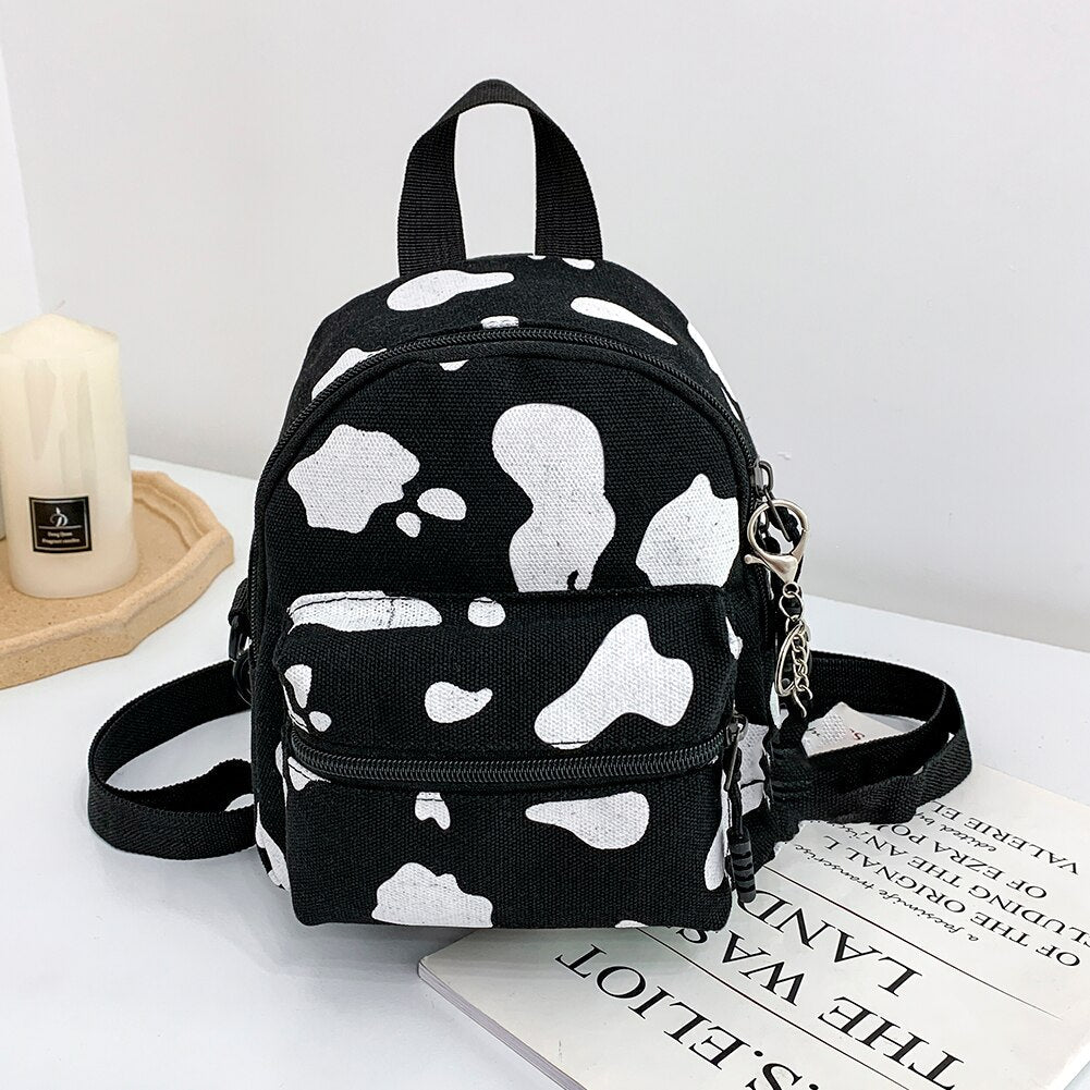 OAQQA Women Vintage PU Leather Small Backpack New Fashion Lychee Pattern Mini School Bags Female Solid Color Shoulder Bags Rucksack