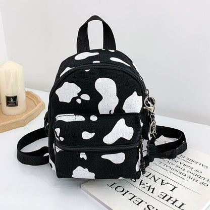 OAQQA Women Vintage PU Leather Small Backpack New Fashion Lychee Pattern Mini School Bags Female Solid Color Shoulder Bags Rucksack