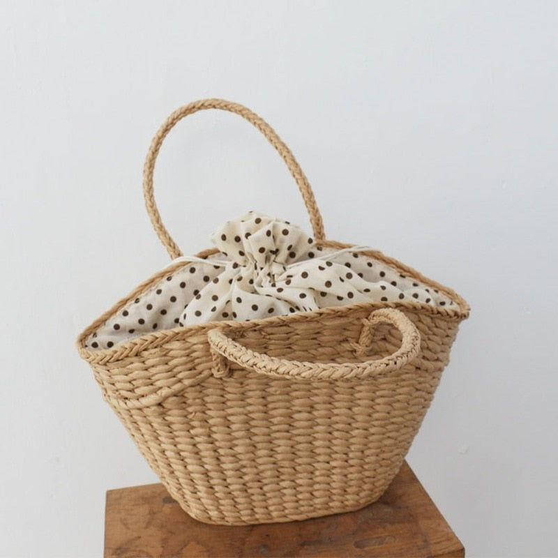 OAQQA Beach Rattan Bag Ladies New Large Straw Bag Famous Brand Ladies Handbag  Handbag Straw Woven Beach Bag Luxury Handbag