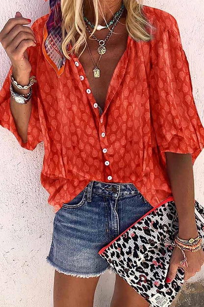 Solid Color Button Loose Shirt(4 Colors)