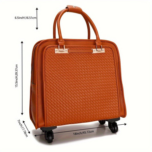 Large Capacity Briefcase - Hand Pulled Luggage Bag with Roller, Minimally Woven, Spacious and Durable Travel Companion for Business and Leisure