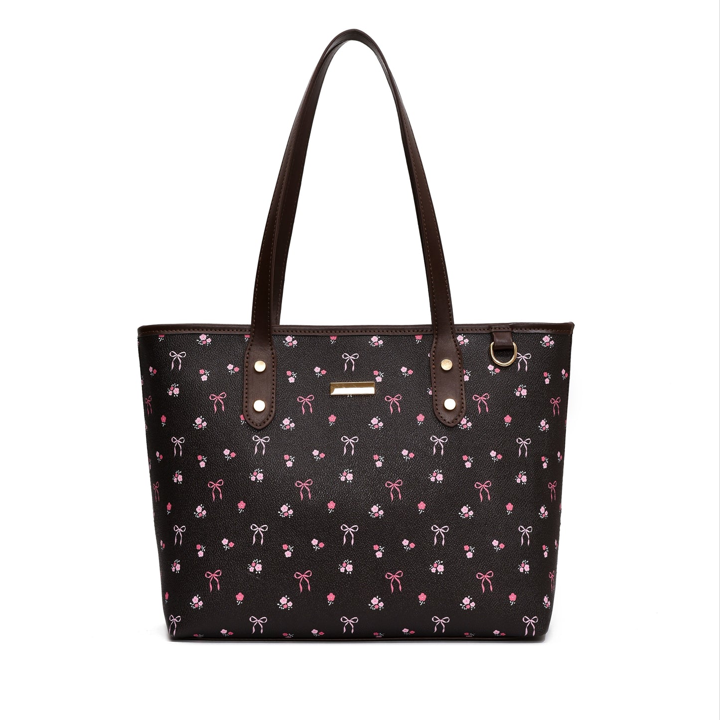 Chic Bowknot Print Tote Bag for Women - Spacious PVC Shoulder Handbag, Perfect for Work, Dates, Shopping & Travel - Ideal Gift for Her