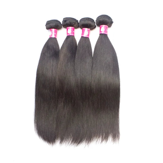 10pcs/lot Peruvian Virgin Straight Hair Weaves 1B Natural Black Brazilian Remy Human Hair Extensions Soft Indian Straight hair weft