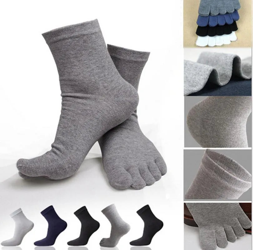 1 Pair Winter Autumn Warm Comfortable Men Women's Guy Five Finger Pure Soft Cotton Toe Socks 5 colors Wholesale