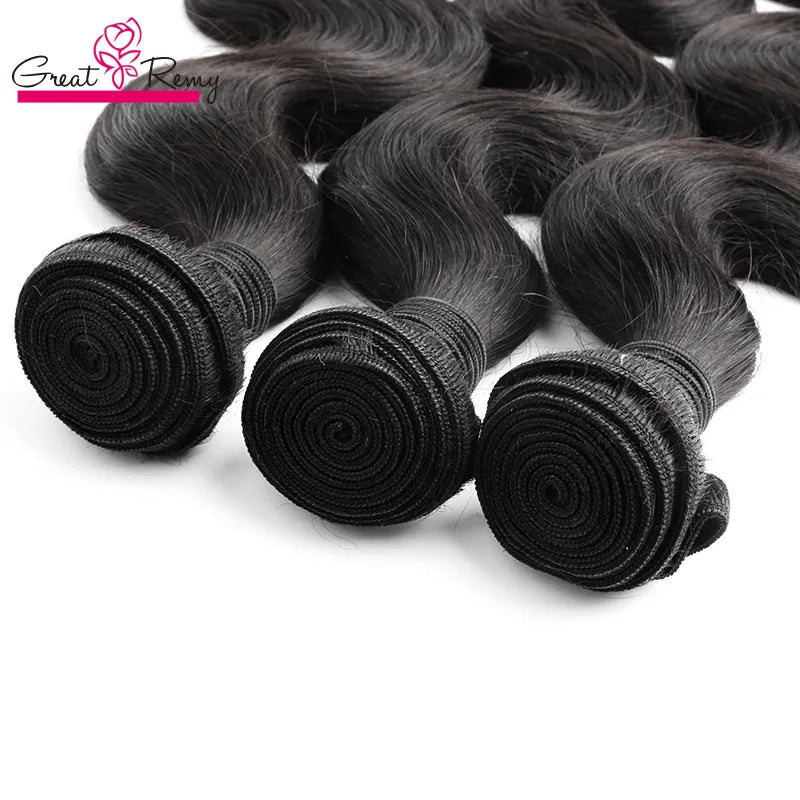 11A Virgin Human Hair Bundles Body Wave Brazilian Remy Hair Extensions Weaves Full Head For Black Women One Donor Greatremy 12-40inch