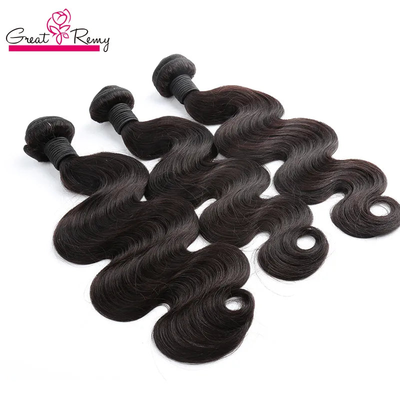 11A Virgin Human Hair Bundles Body Wave Brazilian Remy Hair Extensions Weaves Full Head For Black Women One Donor Greatremy 12-40inch